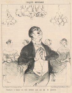 Snaží se fascinovat bohaté... od Honoré Daumier