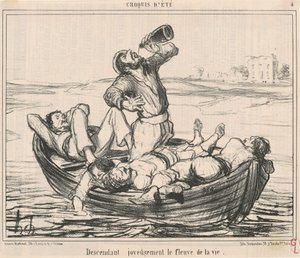 Radostně sestupující po řece života od Honoré Daumier