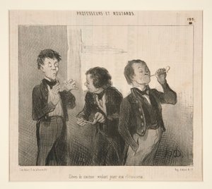 Studenti šesté třídy, kteří si chtějí hrát na řečníky, od profesorů a Moutardů od Honoré Daumier