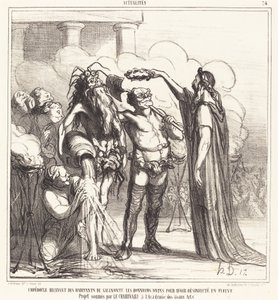 Empedokles dostává... božské pocty... od Honoré Daumier