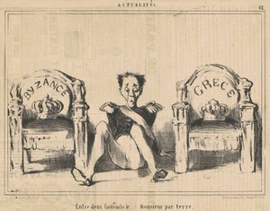 Mezi dvěma křesly, pán na podlaze od Honoré Daumier