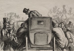 Univerzální výstava: Cizinec najde všechna zařízení, aby se mohl vrátit do svého hotelu od Honoré Daumier