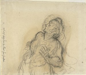 Vyděšená žena od Honoré Daumier