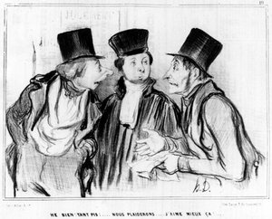 Hej, dobrý. Nevadí! budeme prosit... Líbí se mi to víc!... , kreslený film Honore Daumier (1808-1879). "Serenáda". od Honoré Daumier