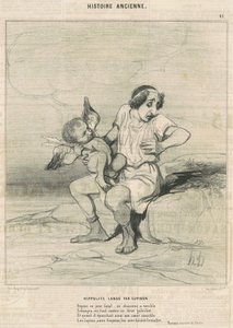 Hippolyte prošpikovaný Cupidem od Honoré Daumier