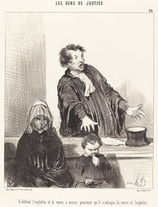Brání sirotka a vdovu, pokud... od Honoré Daumier
