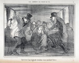 Ilustrace k sérii "Les Agrements des Chemin de fer" od Honoré Daumier