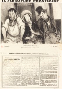 Interiér omnibusu od Honoré Daumier