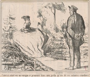 Raději bych viděl hurikán procházet se mou zahradou než jednu z těch zatracených krinolín! od Honoré Daumier