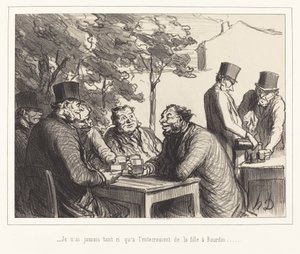 Nikdy jsem se tak nenasmála jako na pohřbu Bourdinovy ​​dcery... od Honoré Daumier