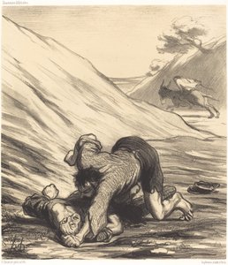 Osel a dva zloději od Honoré Daumier