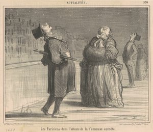 Pařížané čekají na kometu od Honoré Daumier