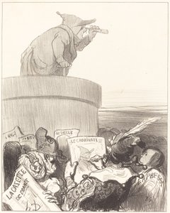 Ústava uvažující o politickém horizontu od Honoré Daumier