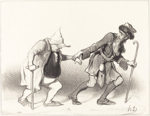 Ústavní a potulný žid od Honoré Daumier