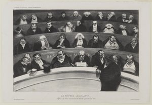 Le Ventre Législatif: Aspect des benches ministériels de la chambre improstitée de 1834 aneb The Legislative Belly: Pohled na ministerské lavice v prostituční komoře z roku 1834 od Honoré Daumier