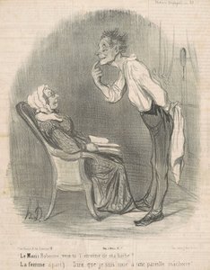 Manžel. Bobonne, chceš dárek od mých vousů? od Honoré Daumier
