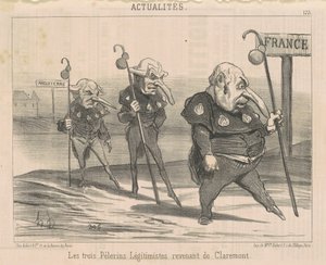 Tři legitimisté...vracející se z Claremontu od Honoré Daumier