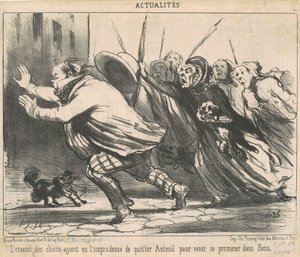 Nepřítel psů, kteří měli neobezřetnost... od Honoré Daumier