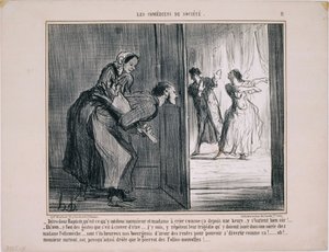 Komedianti společnosti- řekněte Baptistovi, co tam je… od Honoré Daumier