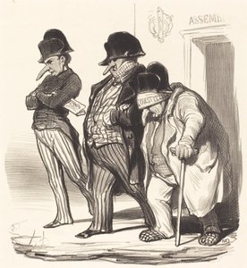 Napoleonské deníky opouštějící Národní shromáždění... od Honoré Daumier