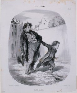 Les Papas- vzorný syn od Honoré Daumier