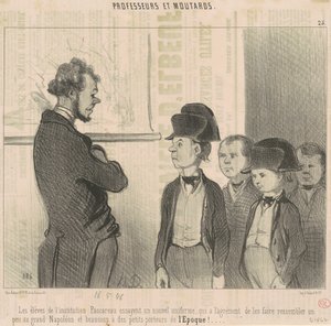 Studenti instituce Pascareau si zkoušejí novou uniformu... od Honoré Daumier