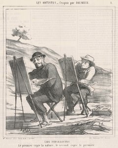 Krajináři. První kopíruje přírodu od Honoré Daumier