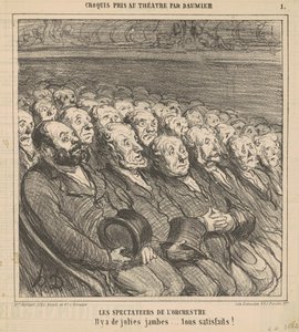 Diváci orchestru od Honoré Daumier