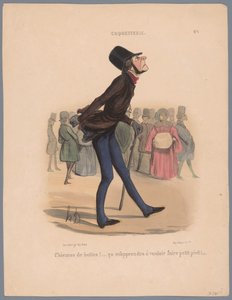 Muž chodí v botách, které jsou příliš malé Chiennes de bottes! (...) (název na objektu) Vanity (název série) Coquetry (název série na objektu) od Honoré Daumier