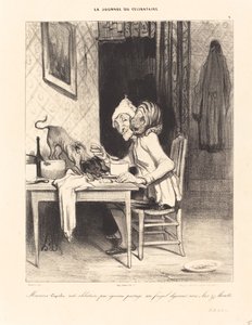 Monsieur Coquelet... sdílí svůj... oběd od Honoré Daumier