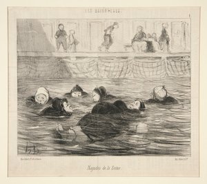 Nayades na Seině, z Les Baigneuses od Honoré Daumier