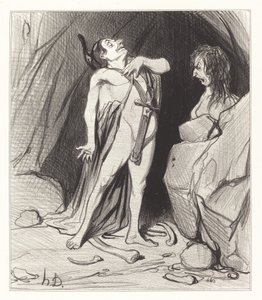 Oidipus u Sfingy od Honoré Daumier