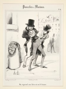 Bereme svůj majetek zpět nebo jej najdeme, deska 11 z Proverbes et Maximes od Honoré Daumier