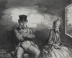 Ve vlaku: Příjemný společník od Honoré Daumier