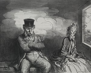 Ve vlaku: Příjemný společník, 1862. od Honoré Daumier