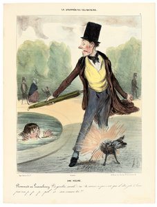 Jedna hodina: Procházka v Lucemburských zahradách, 1839 od Honoré Daumier