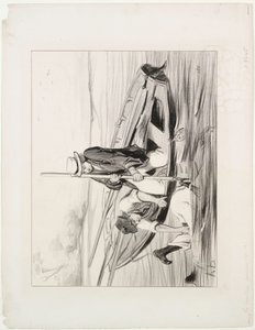 Pařížští lodníci, deska 14: Muž přes palubu od Honoré Daumier