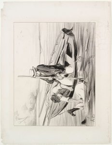 Pařížští lodníci, deska 14: Muž přes palubu, 1843. od Honoré Daumier