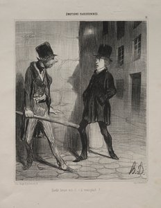 Parisian Emotions, deska 11: Kolik je hodin, prosím, 24. listopadu 1839. od Honoré Daumier