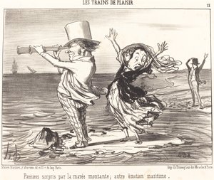 Pařížany překvapil příliv... od Honoré Daumier