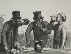 Fyziologie pijáka: Čtyři věky. od Honoré Daumier