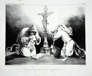 Když ďábel zestárl, stal se poustevníkem, hospodou. 1835 od Honoré Daumier