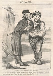 Ratapoil Propaganda: Pokud milujete svou ženu, svůj dům, své pole, svou jalovici a své tele, podepište, nemáte ani minutu na ztrátu! od Honoré Daumier