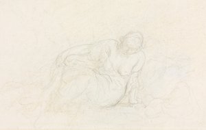 Ležící žena opíraje se o paži, 185560. od Honoré Daumier