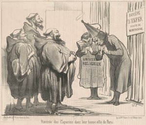 Návrat kapucínů do... Paříže od Honoré Daumier