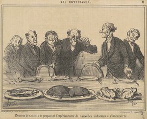 Setkání vědců, kteří navrhují... od Honoré Daumier