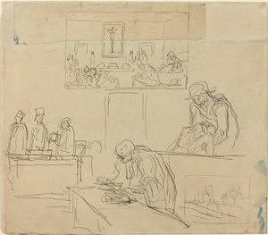 Scéna tribunálu (verdikt) od Honoré Daumier