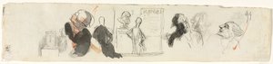 Náčrtky různých postav, třetí čtvrtina 19. století. od Honoré Daumier