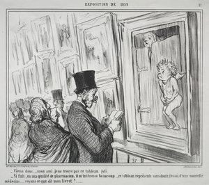 The Exhibition of 1859 (plate 11): Come here, my friend, I do not find this painting beautiful   1296860   cs       czech Successfully Translated  Original: Birds on a Balustrade Translat: Birds on a Balustrade 1394275 cs czech Successfully Translated Orig od Honoré Daumier