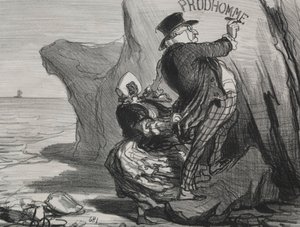 Dobrá buržoazní deska 3: Chci zanechat nehynoucí památku naší návštěvy..., 1854. od Honoré Daumier